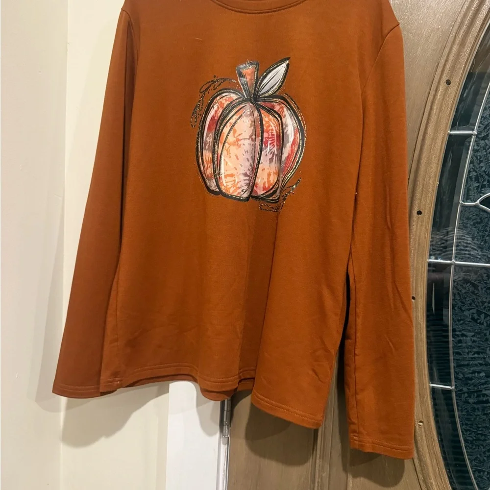 Pumpkin Graphic Kids Shirt - Orange - Picture 1 of 4